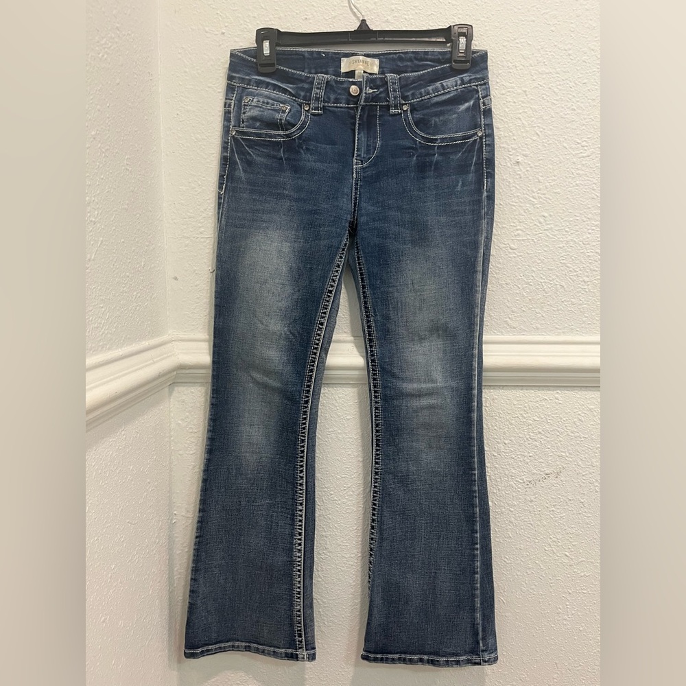 Shyanne Girls Blue Flare Wide Leg Jeans